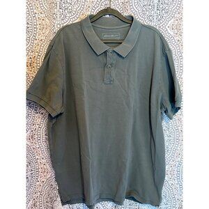 Eddie Bauer Mens 2X Gray Short-Sleeve Polo Shirt Classic Fit 100% Cotton